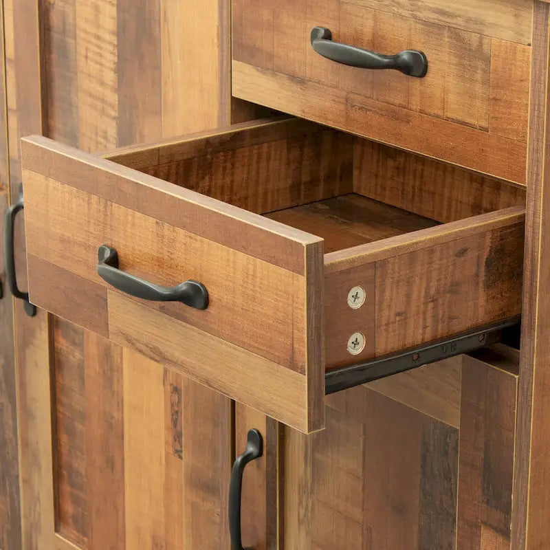 Buffet moderne en bois avec 2 portes, 1 rangement et 2 tiroirs - Console de rangement pour entrée/salle à manger avec portes