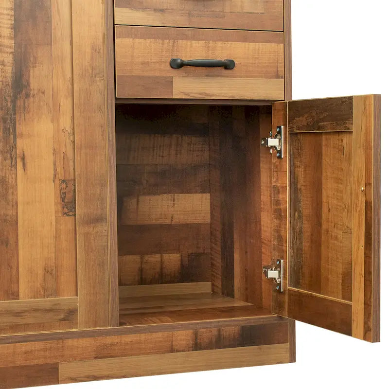 Buffet moderne en bois avec 2 portes, 1 rangement et 2 tiroirs - Console de rangement pour entrée/salle à manger avec portes