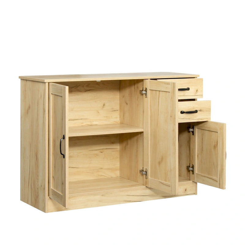 Buffet moderne en bois avec 2 portes, 1 rangement et 2 tiroirs - Console de rangement pour entrée/salle à manger avec portes