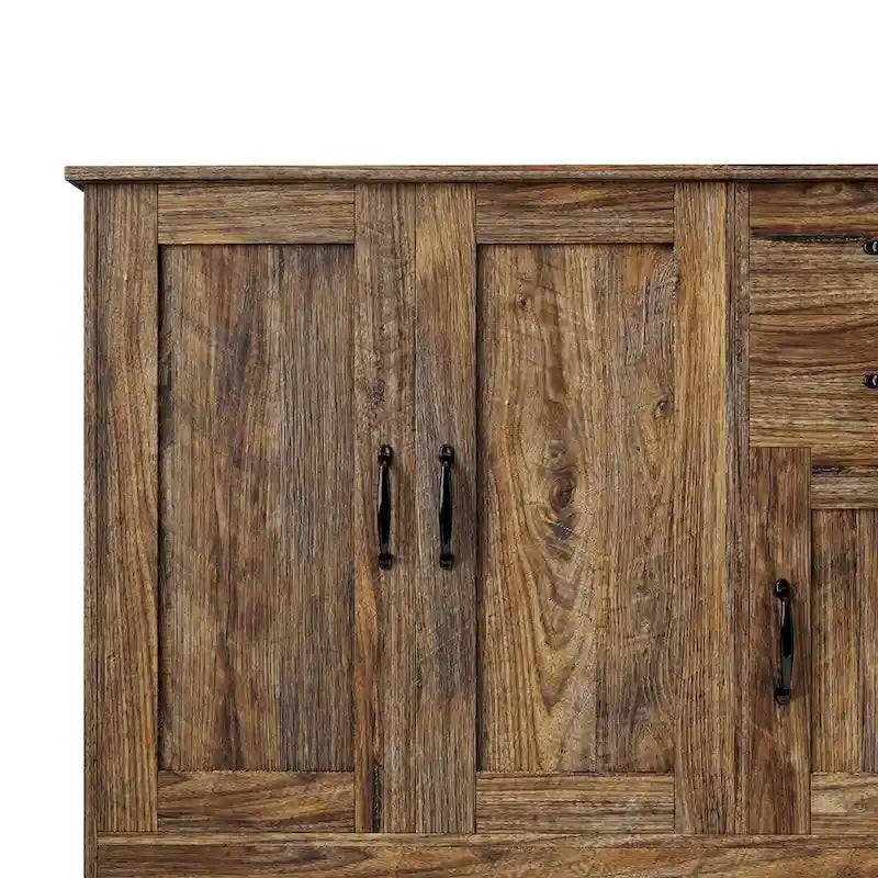 Buffet moderne en bois avec 2 portes, 1 rangement et 2 tiroirs - Console de rangement pour entrée/salle à manger avec portes