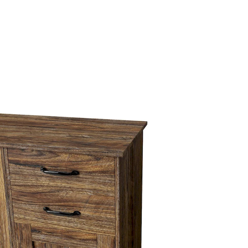 Buffet moderne en bois avec 2 portes, 1 rangement et 2 tiroirs - Console de rangement pour entrée/salle à manger avec portes
