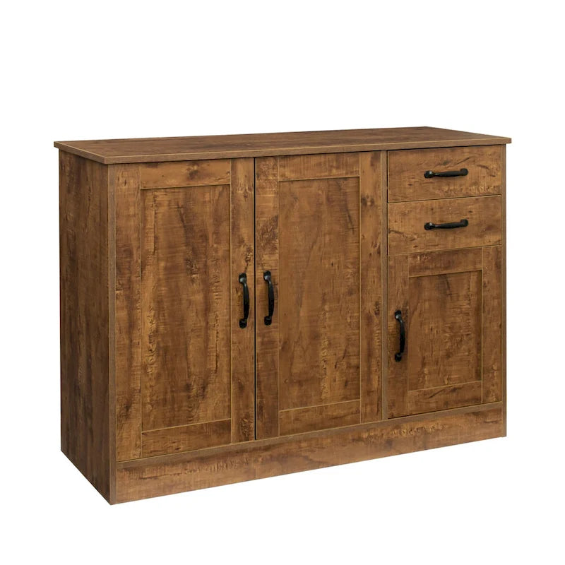 Buffet moderne en bois avec 2 portes, 1 rangement et 2 tiroirs - Console de rangement pour entrée/salle à manger avec portes