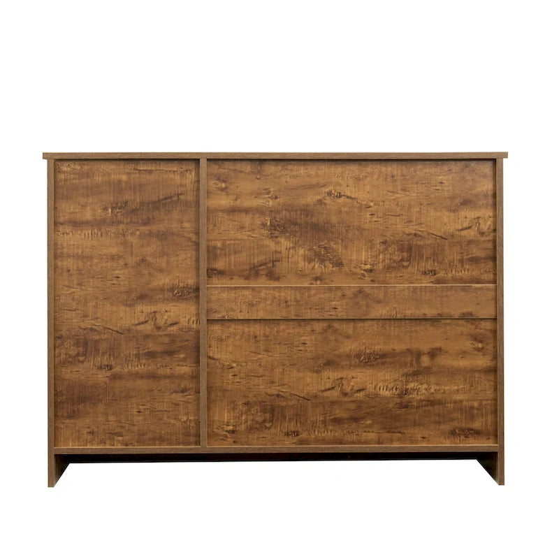 Buffet moderne en bois avec 2 portes, 1 rangement et 2 tiroirs - Console de rangement pour entrée/salle à manger avec portes