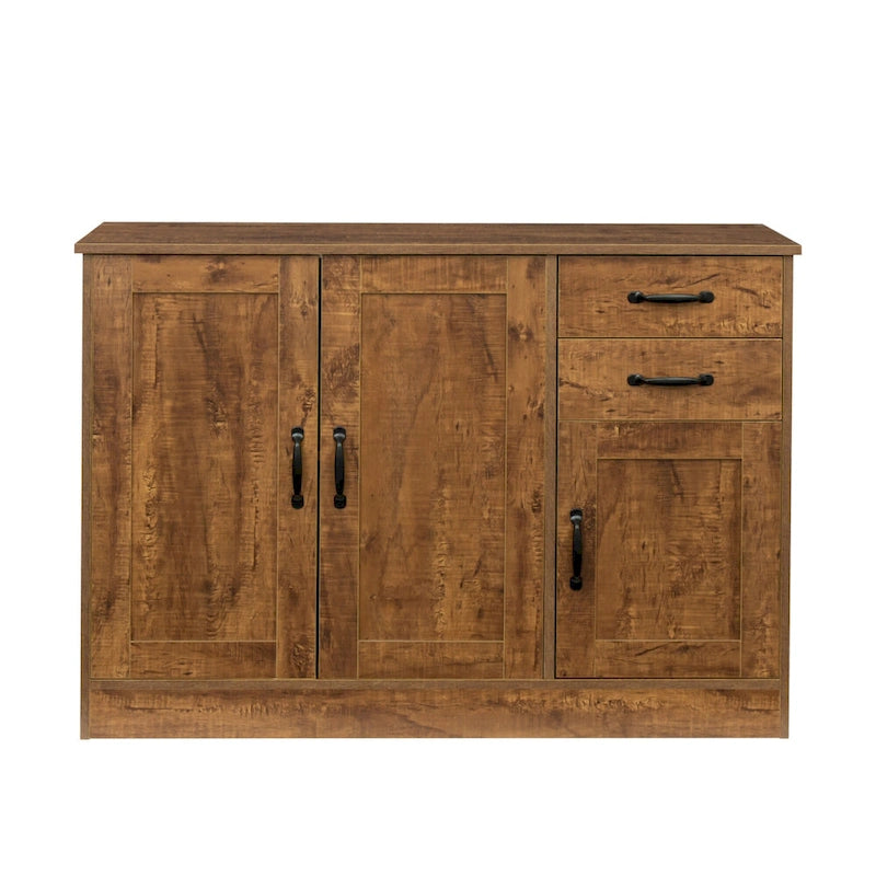 Buffet moderne en bois avec 2 portes, 1 rangement et 2 tiroirs - Console de rangement pour entrée/salle à manger avec portes