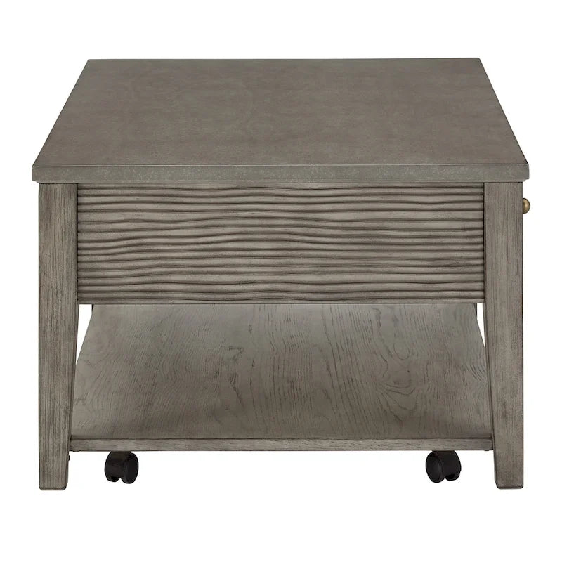 Table en ciment fibré gris avec étagère, finition gris antique Coober, par iNSPIRE Q Modern