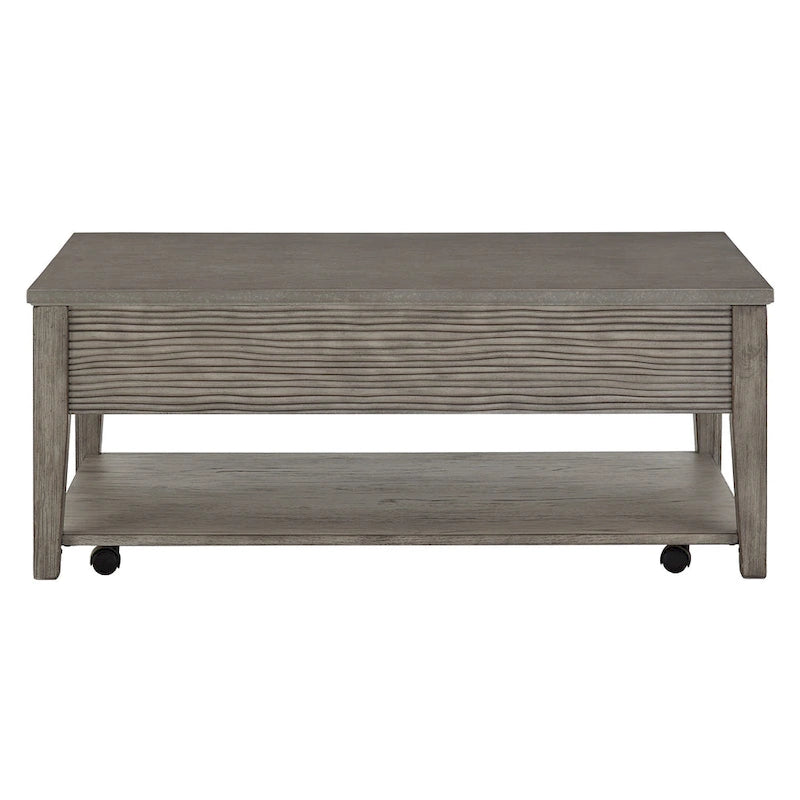 Table en ciment fibré gris avec étagère, finition gris antique Coober, par iNSPIRE Q Modern