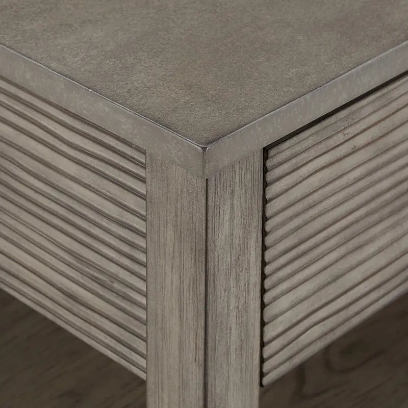 Table en ciment fibré gris avec étagère, finition gris antique Coober, par iNSPIRE Q Modern