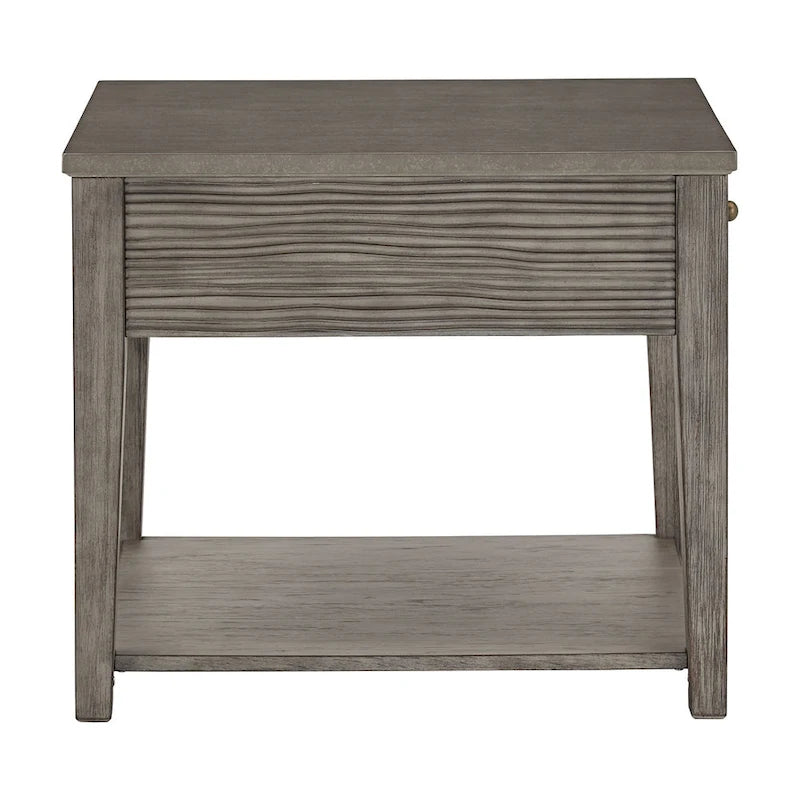 Table en ciment fibré gris avec étagère, finition gris antique Coober, par iNSPIRE Q Modern