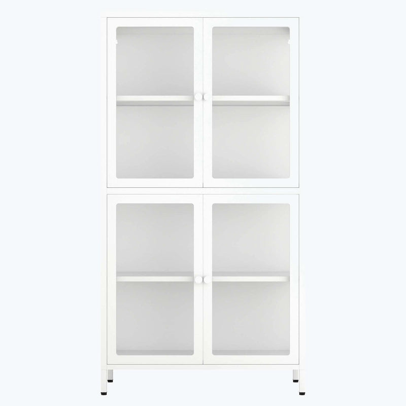 notre armoire de rangement à porte vitrée avec étagères réglables