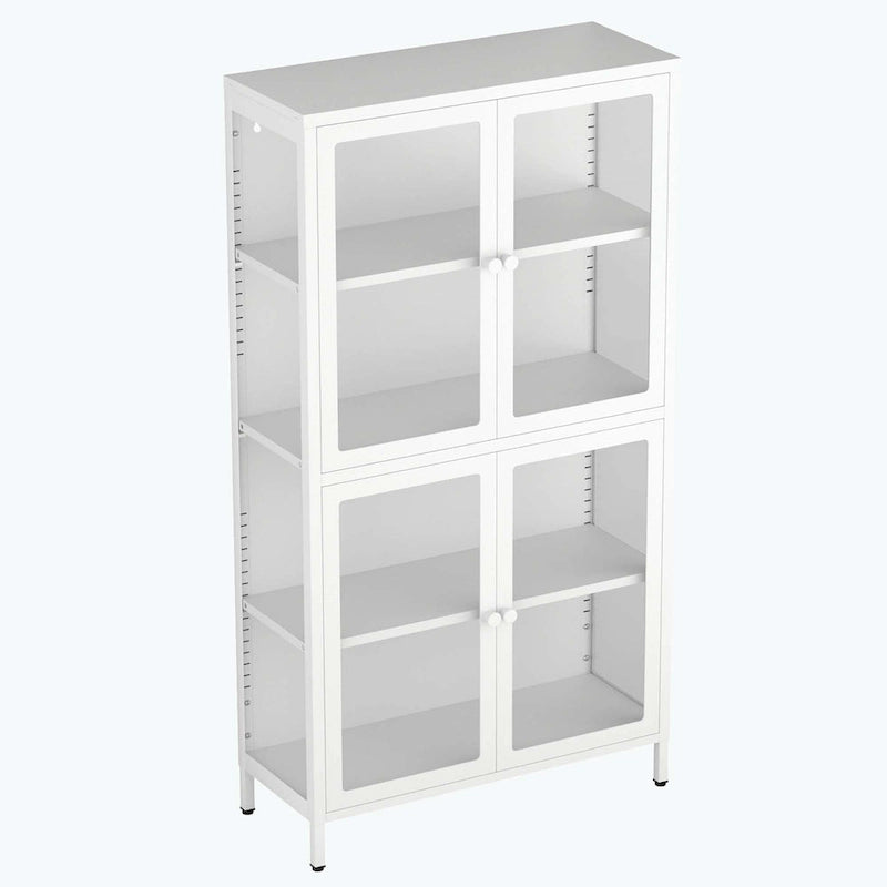 notre armoire de rangement à porte vitrée avec étagères réglables