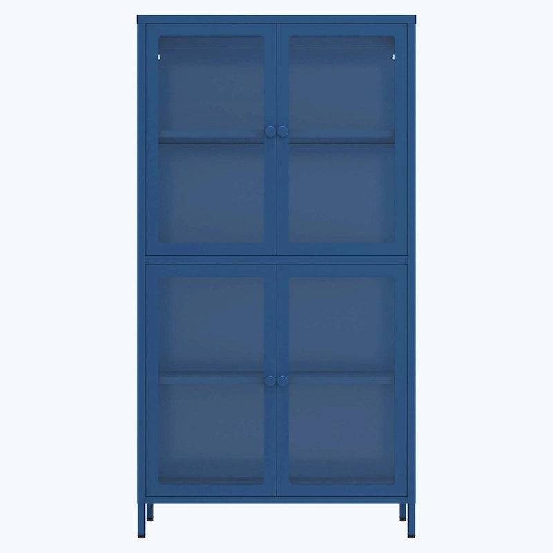 notre armoire de rangement à porte vitrée avec étagères réglables