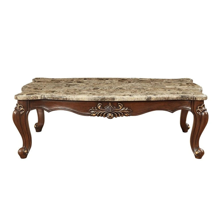 Table basse HomeRoots 34 en marbre véritable à forme libre - 34