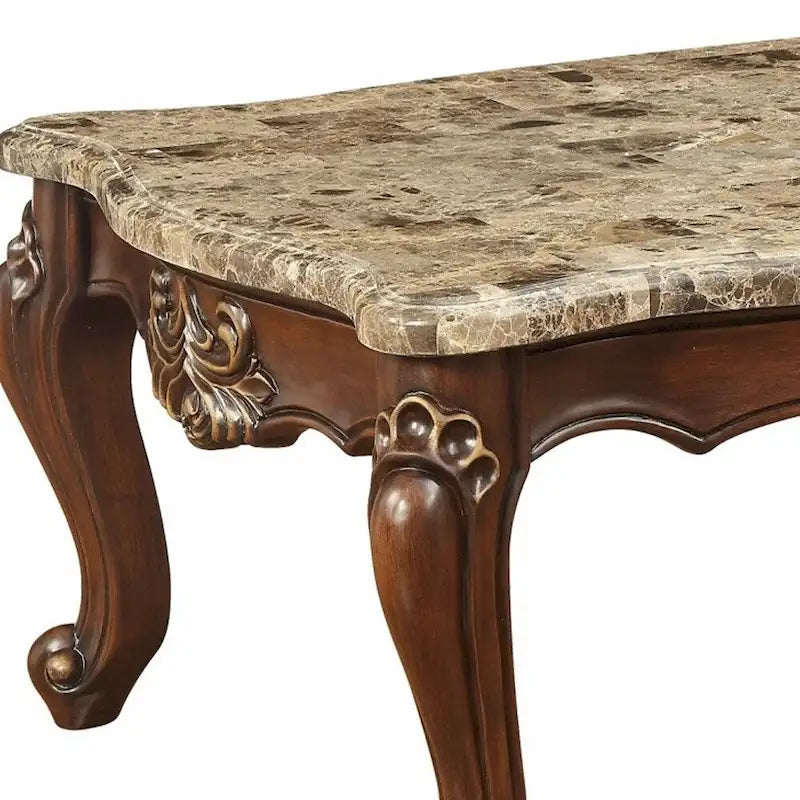 Table basse HomeRoots 34 en marbre véritable à forme libre - 34