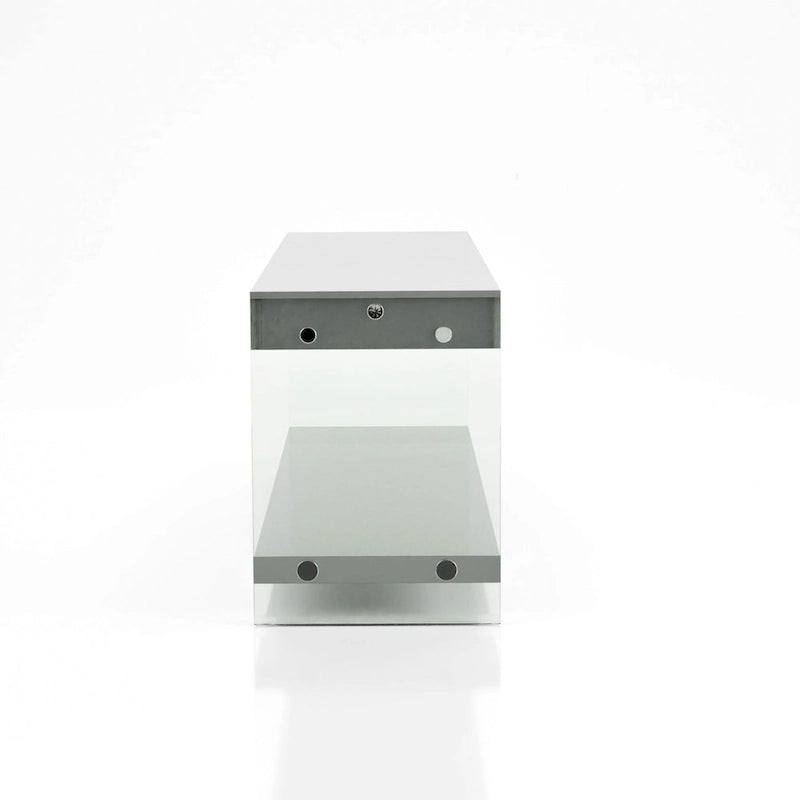 Meuble TV Takamura Modern 60 po en verre, 1 tablette et 1 tiroir, par Strick & Bolton