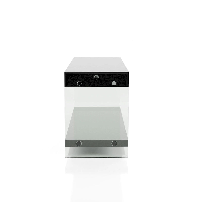 Meuble TV Takamura Modern 60 po en verre, 1 tablette et 1 tiroir, par Strick & Bolton