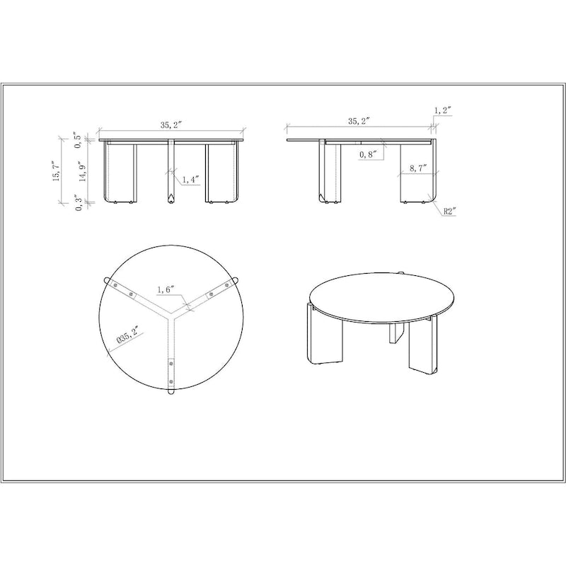 Table basse Somette Helida à plateau en pierre frittée