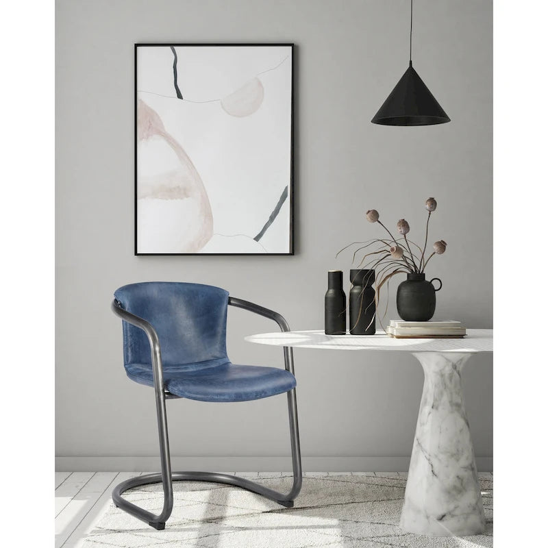 Chaises de salle à manger Macari Frita modernes en cuir, lot de 2