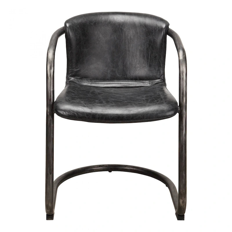 Chaises de salle à manger Macari Frita modernes en cuir, lot de 2
