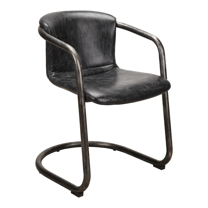 Chaises de salle à manger Macari Frita modernes en cuir, lot de 2