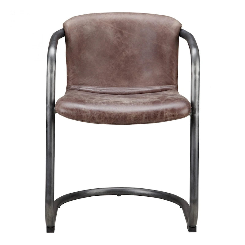 Chaises de salle à manger Macari Frita modernes en cuir, lot de 2