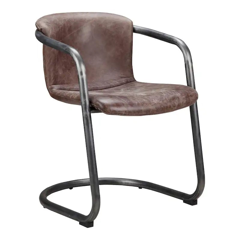 Chaises de salle à manger Macari Frita modernes en cuir, lot de 2