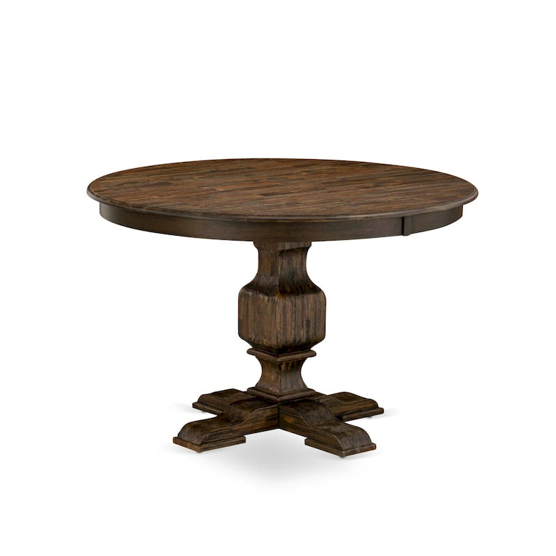 East West Furniture Ensemble de Table de Cuisine - une Table à Manger et des Chaises en Tissu Lin Marron, Chêne Jacobean Vieilli (Options de Pièces)