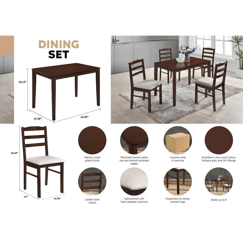 Ensemble de salle à manger 5 pièces CraftPorch Classy Elegant