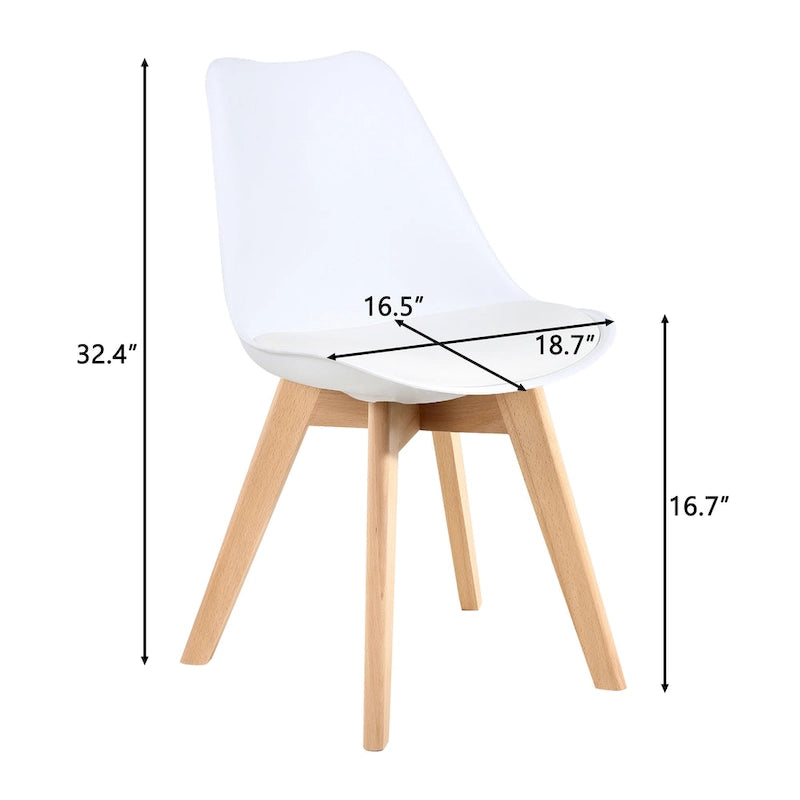 Chaises de salle à manger Chaises de bureau en bois sans roulettes Lot de 2