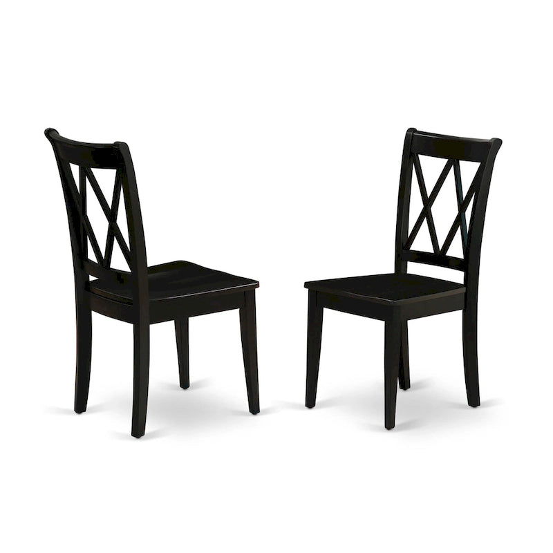 East West Furniture Ensemble de salle à manger composé d'une table de cuisine rectangulaire et de chaises de salle à manger, noir (option de pièces)