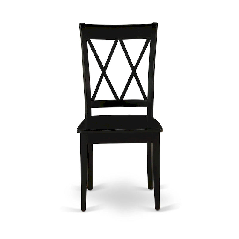 East West Furniture Ensemble de salle à manger composé d'une table de cuisine rectangulaire et de chaises de salle à manger, noir (option de pièces)