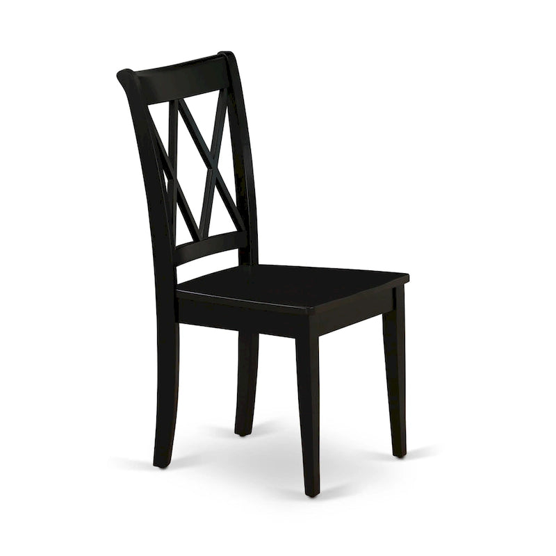 East West Furniture Ensemble de salle à manger composé d'une table de cuisine rectangulaire et de chaises de salle à manger, noir (option de pièces)