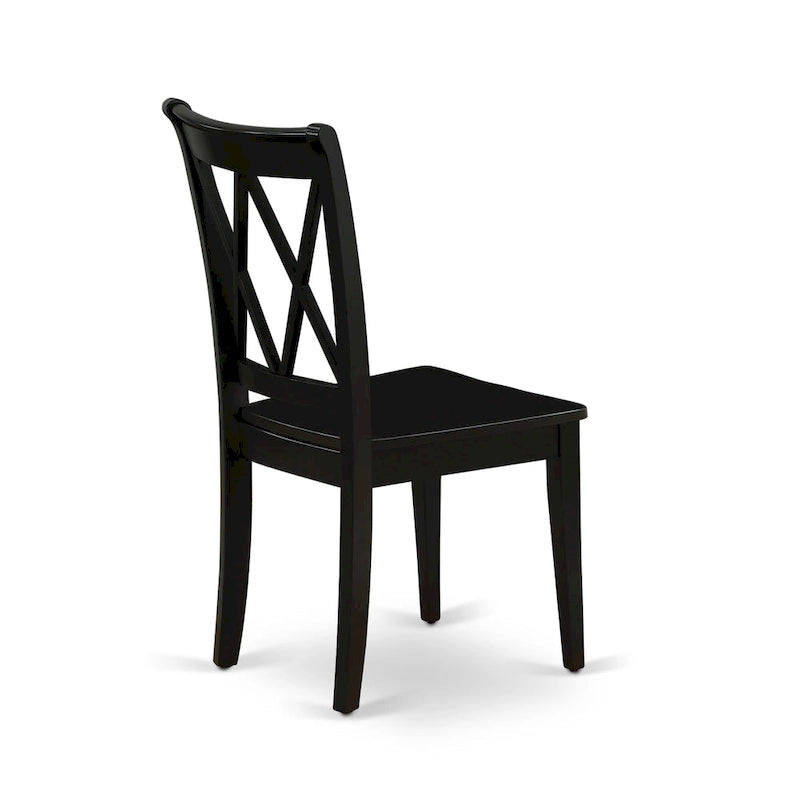 East West Furniture Ensemble de salle à manger composé d'une table de cuisine rectangulaire et de chaises de salle à manger, noir (option de pièces)