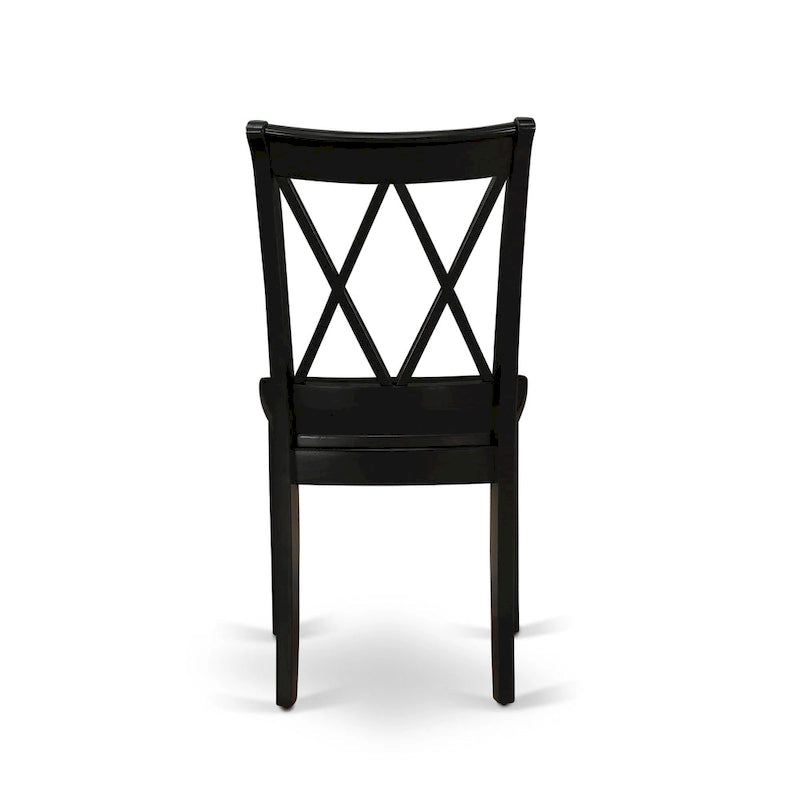 East West Furniture Ensemble de salle à manger composé d'une table de cuisine rectangulaire et de chaises de salle à manger, noir (option de pièces)