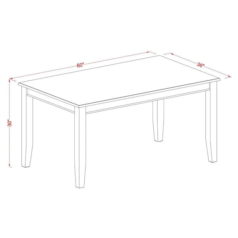 East West Furniture Ensemble de salle à manger composé d'une table de cuisine rectangulaire et de chaises de salle à manger, noir (option de pièces)