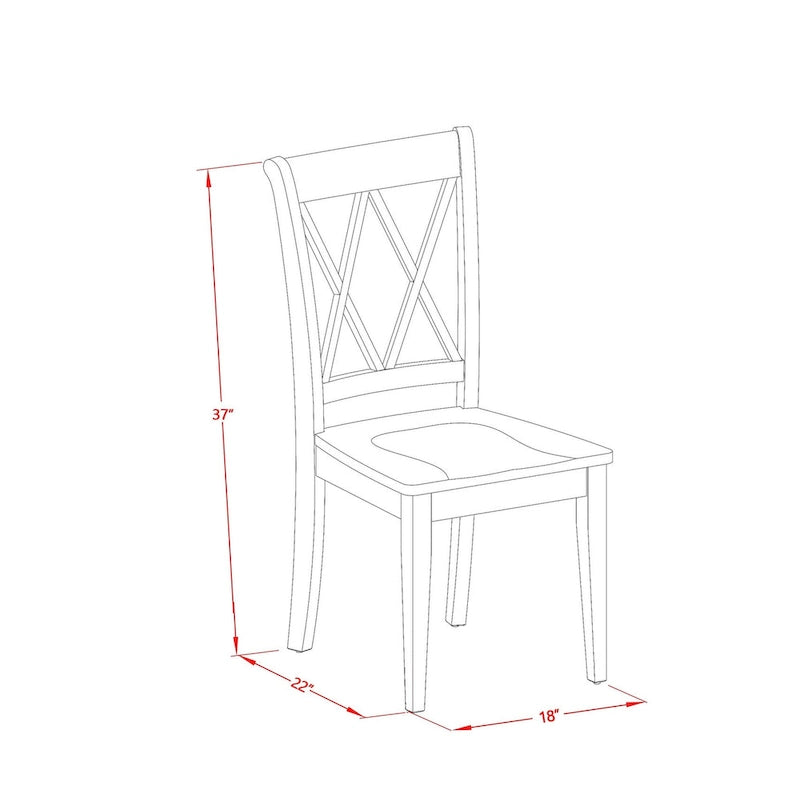 East West Furniture Ensemble de salle à manger composé d'une table de cuisine rectangulaire et de chaises de salle à manger, noir (option de pièces)