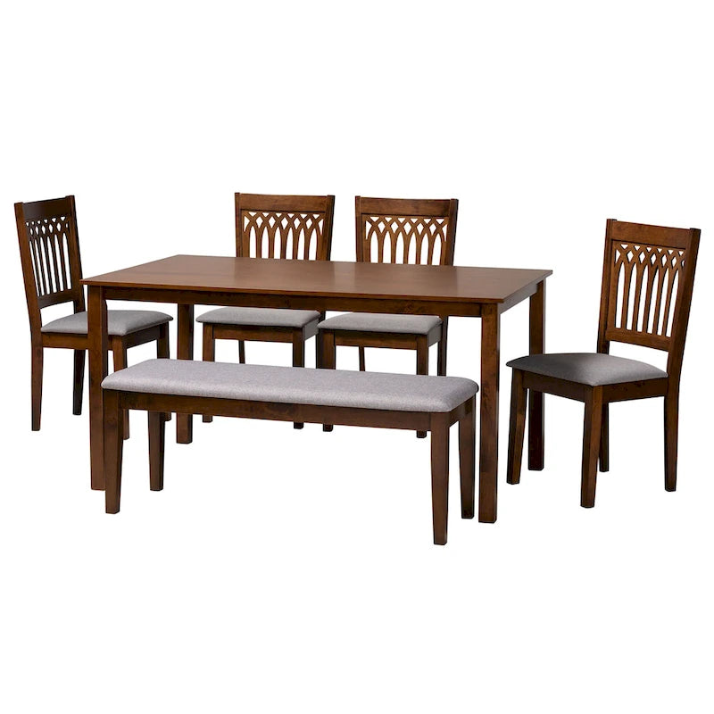 Ensemble de salle à manger Genesis en tissu et bois de style moderne