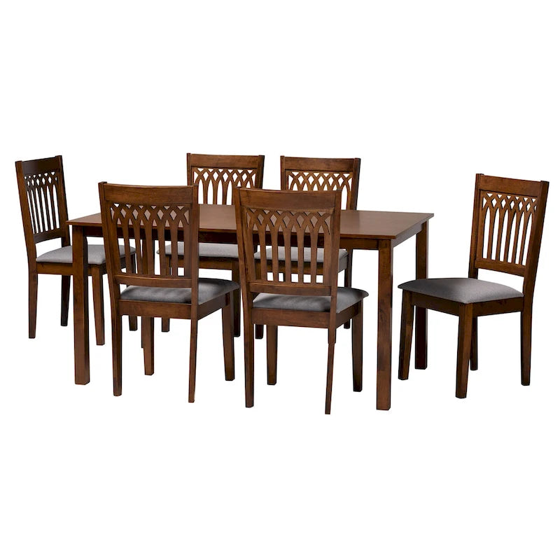 Ensemble de salle à manger Genesis en tissu et bois de style moderne