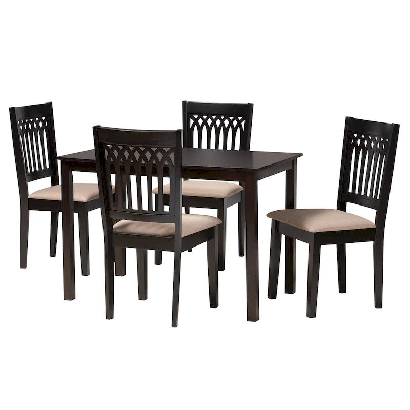 Ensemble de salle à manger Genesis en tissu et bois de style moderne