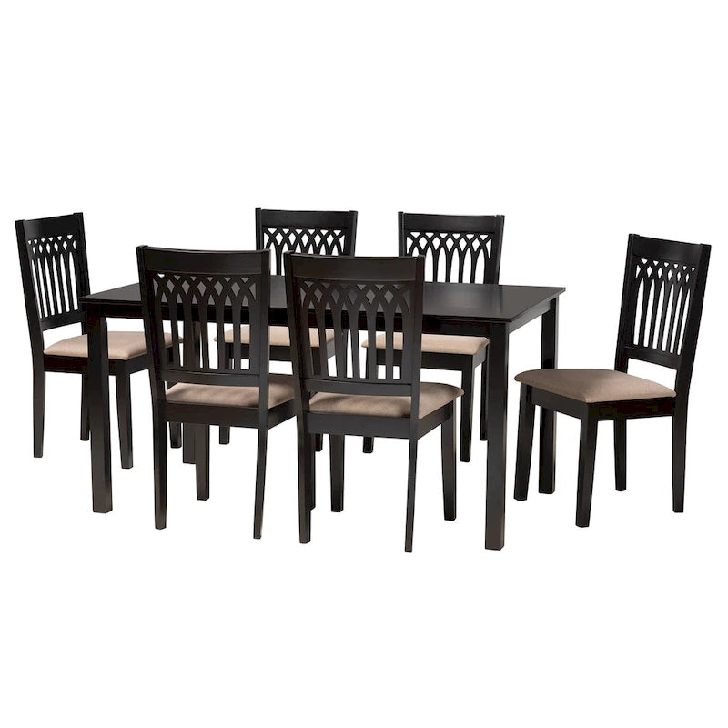 Ensemble de salle à manger Genesis en tissu et bois de style moderne