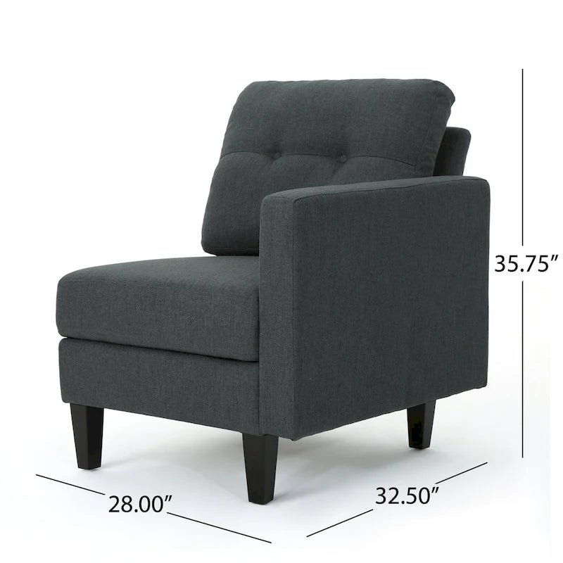 Emmie – Ensemble de canapés modulaires de 5 places, style Mid-century Modern, par Christopher Knight Home