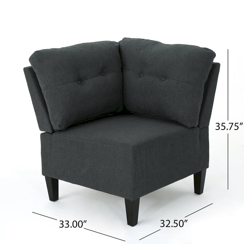 Emmie – Ensemble de canapés modulaires de 5 places, style Mid-century Modern, par Christopher Knight Home