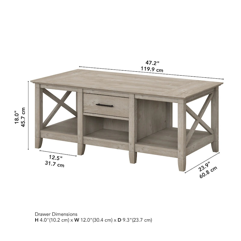 Table basse Key West avec rangement de Bush Furniture