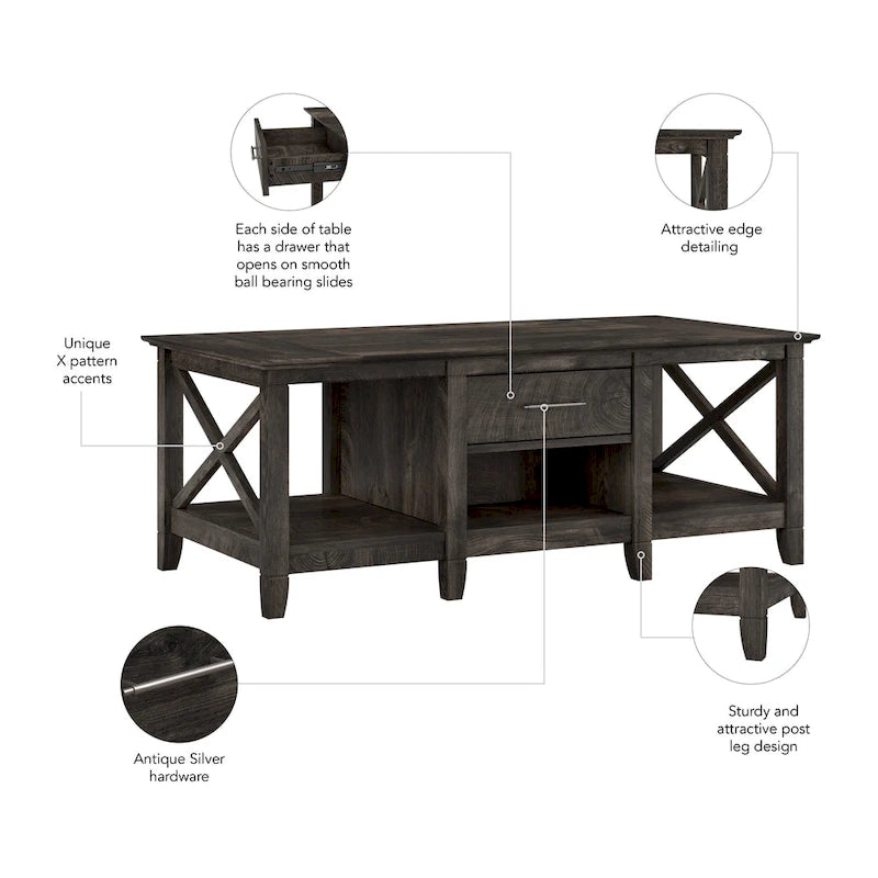 Table basse Key West avec rangement de Bush Furniture