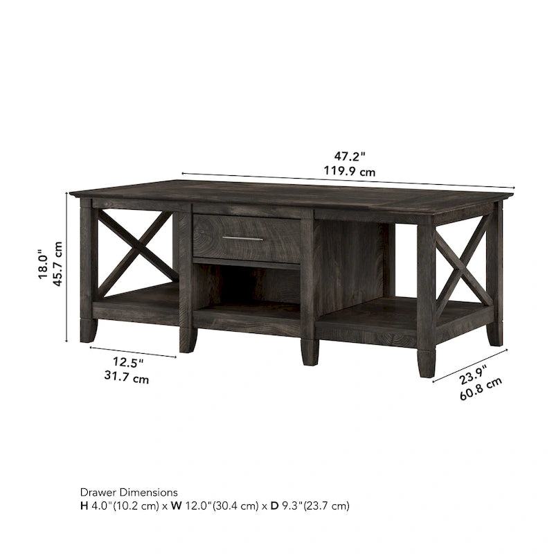 Table basse Key West avec rangement de Bush Furniture