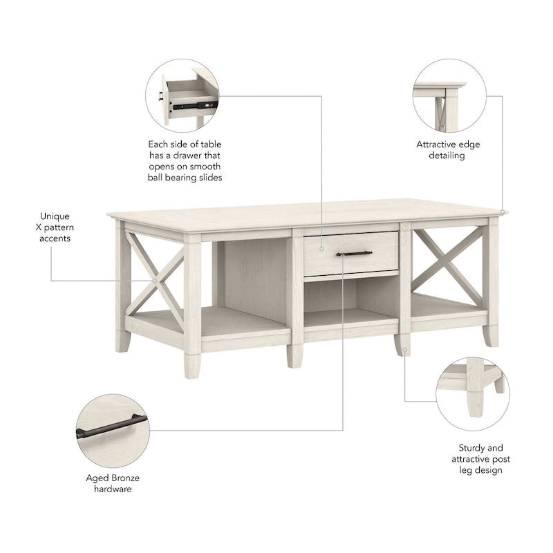 Table basse Key West avec rangement de Bush Furniture