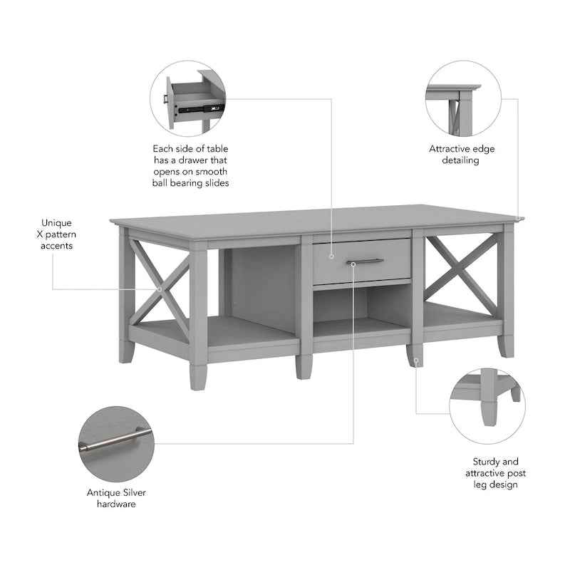 Table basse Key West avec rangement de Bush Furniture