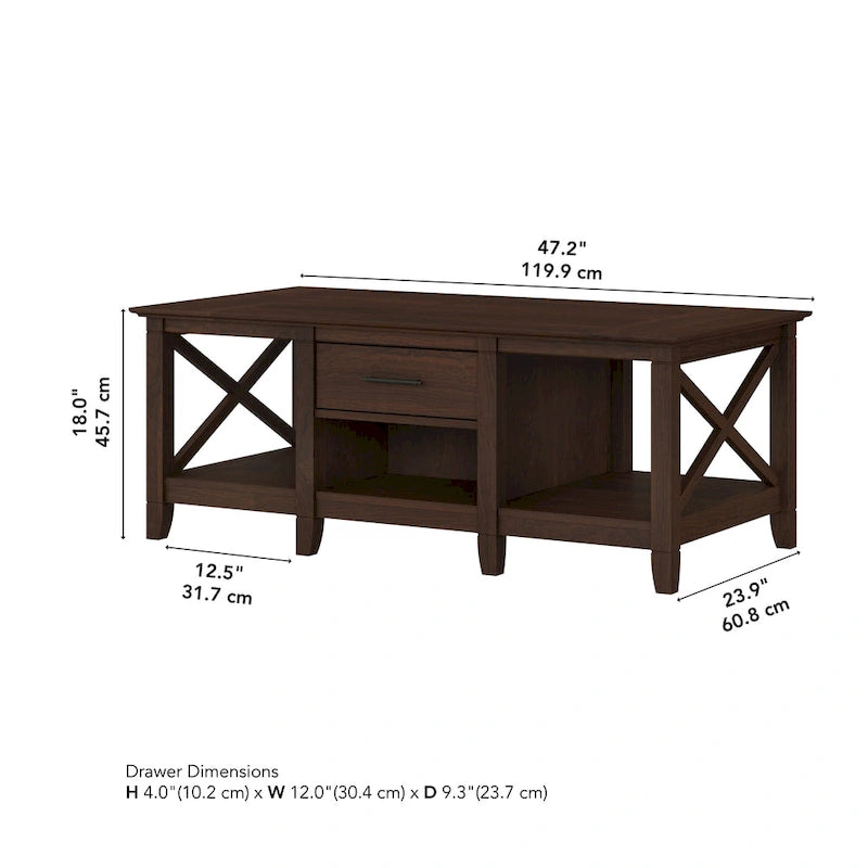 Table basse Key West avec rangement de Bush Furniture