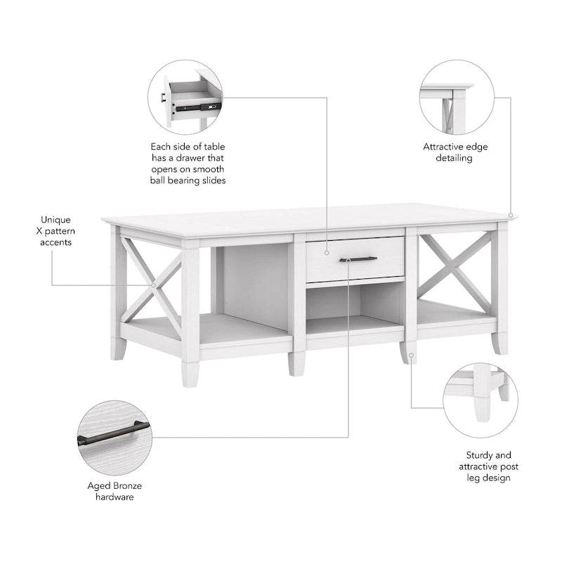 Table basse Key West avec rangement de Bush Furniture
