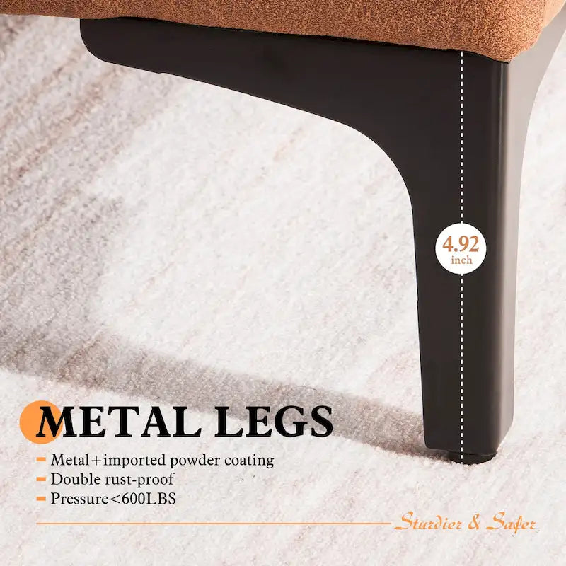 Canapé méridienne réversible en suède OVIOS Mid-Century avec pieds en métal