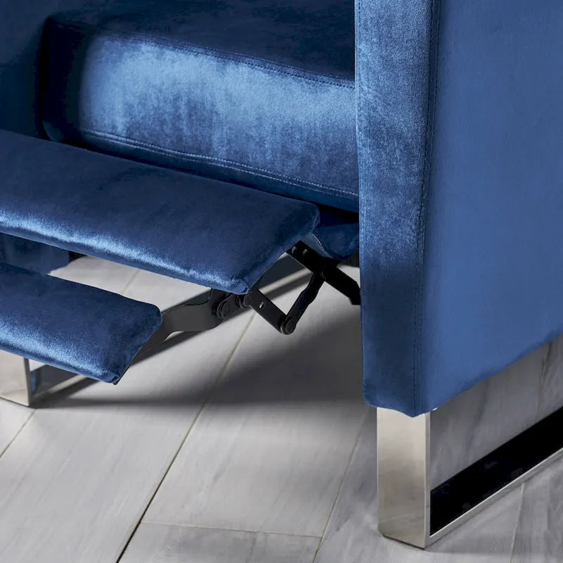 Fauteuil inclinable Brightwood en velours moderne avec pieds en acier par Christopher Knight Home